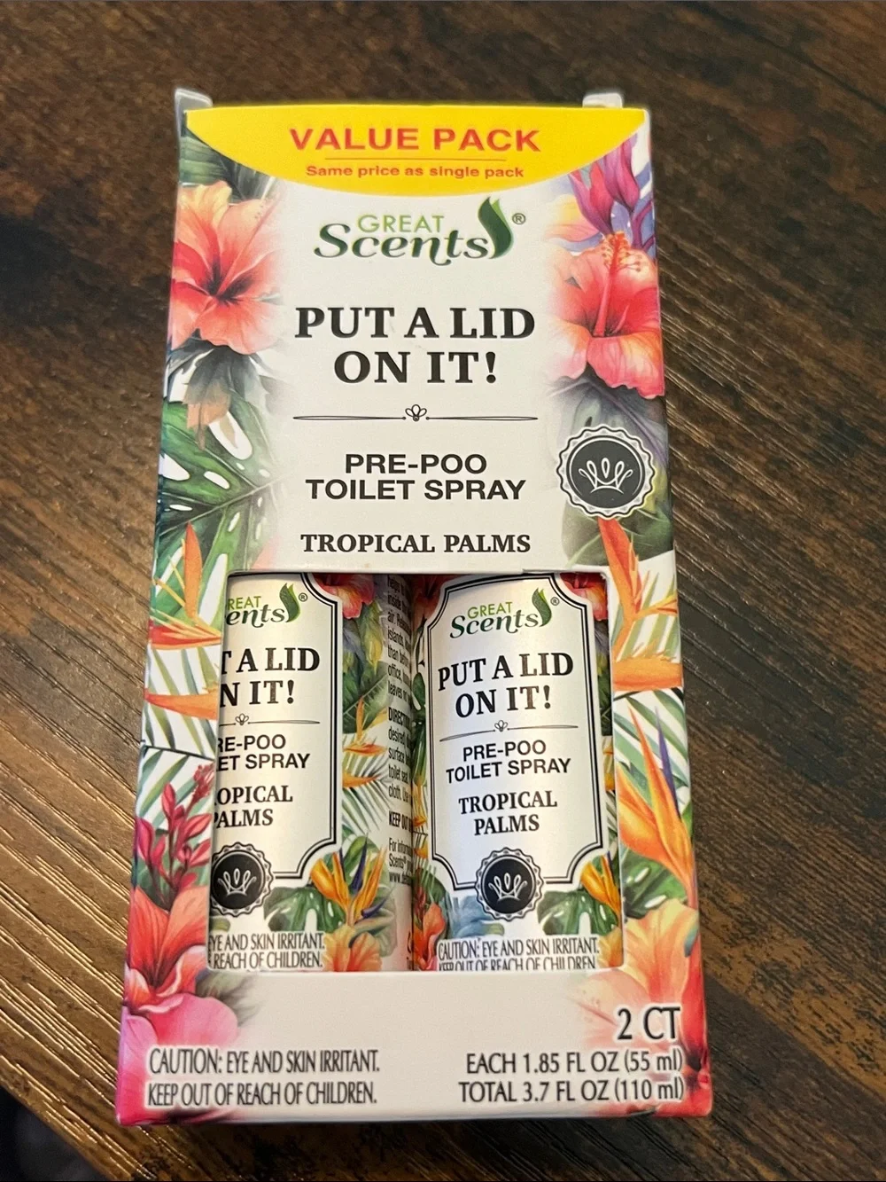 Delta Put A Lid On It! Tropical Palms Pre-Poo Toilet Spray - Floral Multicolor